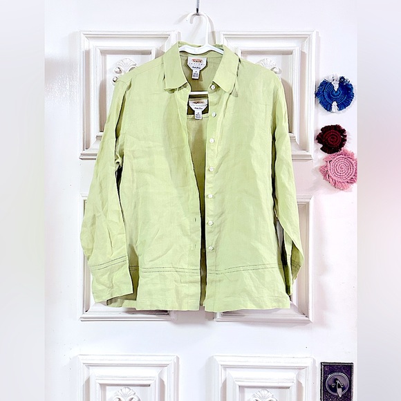 Talbots Tops - NWOT: Women’s 2pc Linen Tank Top+Button Down Blouse🍋Lightweight Dressy Casual